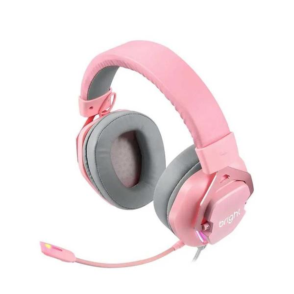 Imagem de Headset Gamer Foxy Bright 7.1 Rgb Cód.Ghp011 Rosa/Cinza