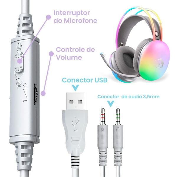 Headset Gamer Haven Ultra RGB Profissional Confortável Imersivo