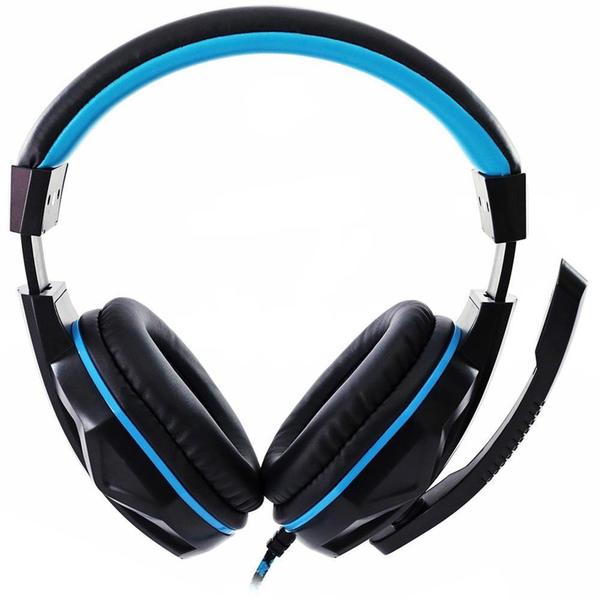 Imagem de Headset Gamer Hoopson, LED Azul, Drivers 40mm, Preto/Azul - GA-02