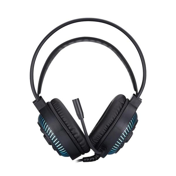 Imagem de Headset Gamer HP DHE-8001, LED Azul, Drivers 40mm, USB, Preto - 9NG12AA