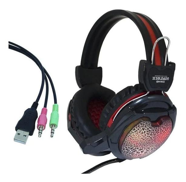 Imagem de Headset gamer infokit x soldado para pc com led gh-x10