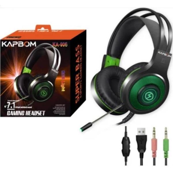 Imagem de Headset Gamer Kapbom Ka-906 Com Luz Led Rgb Youtubers