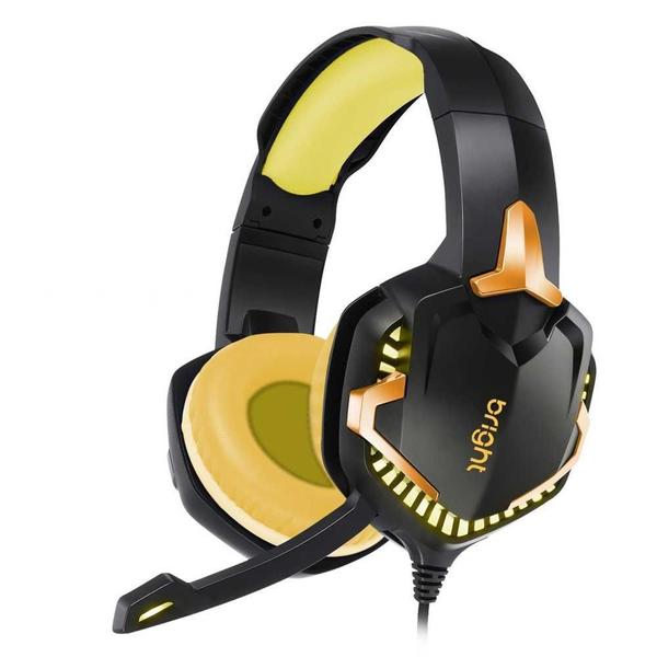 Imagem de Headset Gamer Level Up Bright Rgb Cód.Ghp012 Preto/Dourado