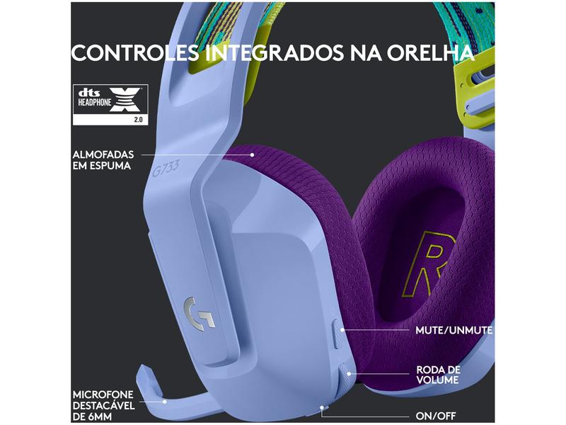 Imagem de Headset Gamer Logitech G733 PC MAC PS4 sem Fio 7.1