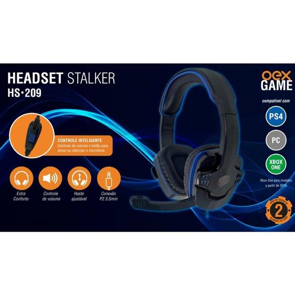 Imagem de Headset Gamer Multiplataforma Stalker Hs209 Oexgame Preto