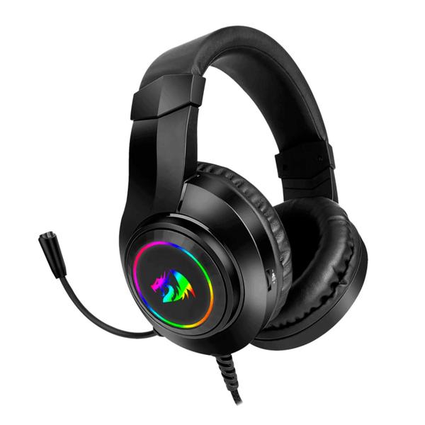 Imagem de Headset Gamer Redragon H260-RGB Hylas / Drivers 50MM / P2 / USB / Adaptador 3.5MM - Preto