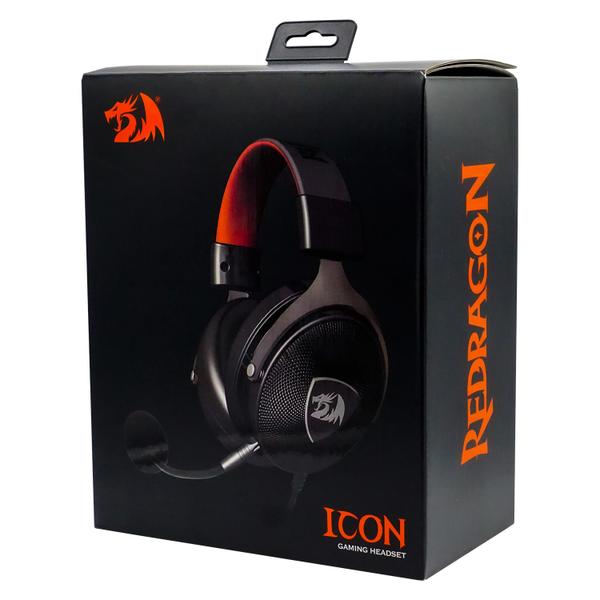 Imagem de Headset Gamer Redragon Icon H520 / 3.5MM / Controlador USB / Adaptador P2 - Preto