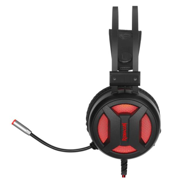 Imagem de Headset Gamer Redragon Minos Preto e Vermelho USB Som Surround 7.1 Virtual com LED Vermelho H210