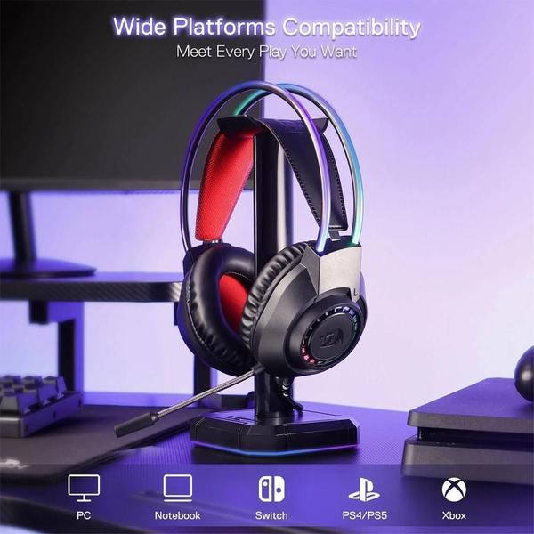 Imagem de Headset Gamer Redragon Scream Rgb Com Fio Preto