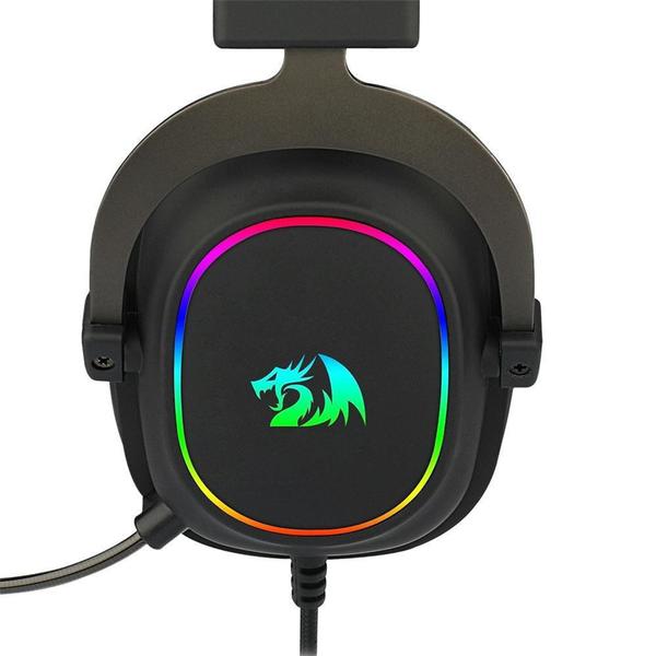 Imagem de Headset Gamer Redragon Zeus X, Chroma Mk.II, RGB, Surround 7.1, USB, Drivers 53MM, Preto/Vermelho