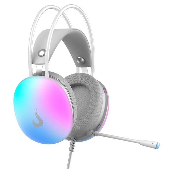 Imagem de Headset Gamer Rise Mode Moom, Rainbow, Driver 50mm, USB e P2, Branco - RM-HS-M-W