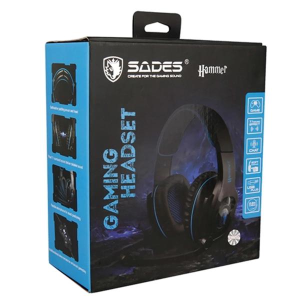 Imagem de Headset Gamer Sades Hammer SA923 - Preto/Azul