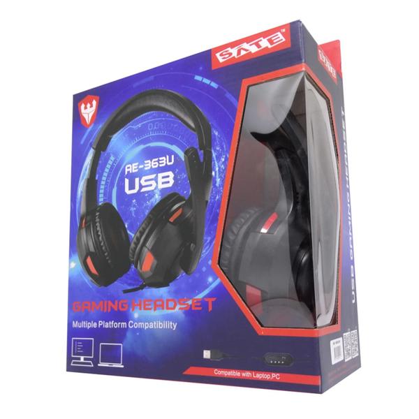 Imagem de Headset Gamer Satellite AE-363 - Vermelho/Preto