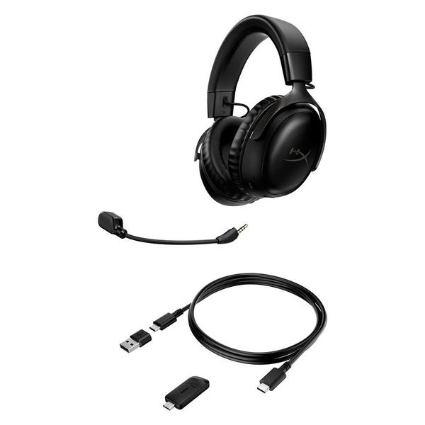 Imagem de Headset Gamer Sem Fio HyperX Cloud III, Drive 53mm, Wireless, Multi Plataforma, Preto - 77Z45AA