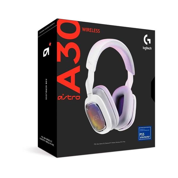 Imagem de Headset Gamer Sem Fio Logitech G Astro A30, Drivers 40mm, Bluetooth, PS e PC, Branco -  939-001993