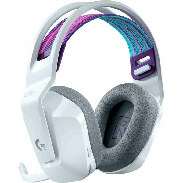 Imagem de Headset Gamer Sem fio Logitech Lightspeed G733 RGB 7.1 PS4 e PC Branco - 981-000882