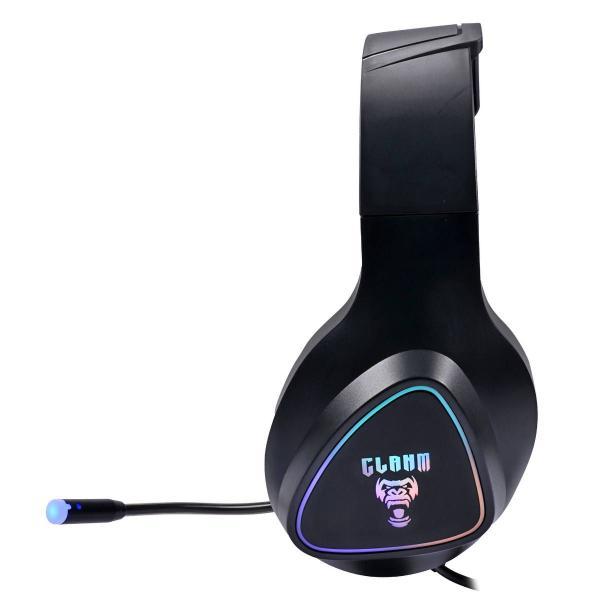 Imagem de Headset Gamer Stereo Driver 50mm Controle de Volume + Luz + Mutar Cabo 2 metros Fone Clanm Preto