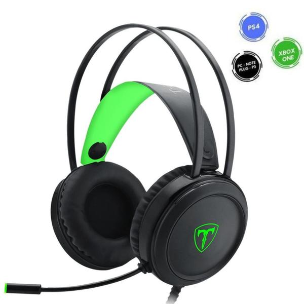 Imagem de Headset Gamer T-Dagger Ural Preto e Verde T-RGH202