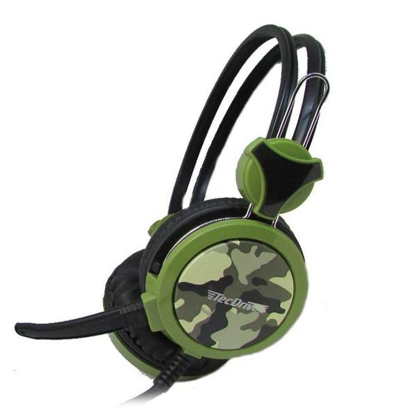 Imagem de Headset Gamer TecDrive F-5 Eco da Guerra Camuflado Verde