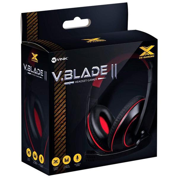 Imagem de Headset Gamer Vinik VX Gaming V Blade II, Drivers 40mm, Preto e Vermelho - 29378