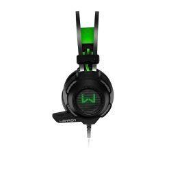 Imagem de Headset Gamer Warrior Swan Usb+p2 Stereo Preto/verde Multilaser - Ph225