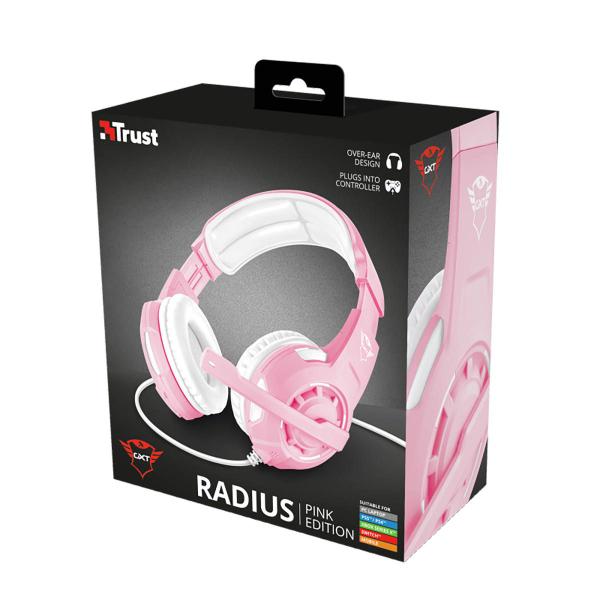 Imagem de Headset Gaming GXT Radius com Fio Microfone Ajustável e Som Potente Trust GXT-310P Pink