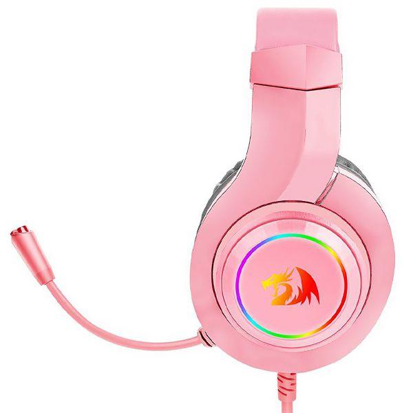 Imagem de Headset Gaming Redragon Hylas H260P-RGB com USB/ 3.5 MM- Rosa/ Cinza