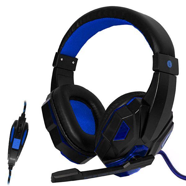 Imagem de Headset Gaming Satellite AE-327B com USB/3.5 MM para PC/Smartphone e Tablet - Preto/Azul