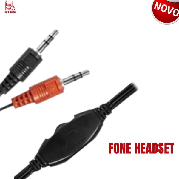 Imagem de Headset Headphone Fone Microfone Simples Bom Barato P/ Trabalhar em Casa Escrótorio Home Office Call Center P2