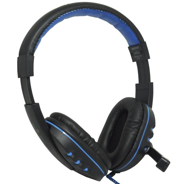 Imagem de Headset Headphone Gamer Fone Ouvido P2 Super Bass com Microfone Pc Jogo Preto Azul Exbom HF-G230