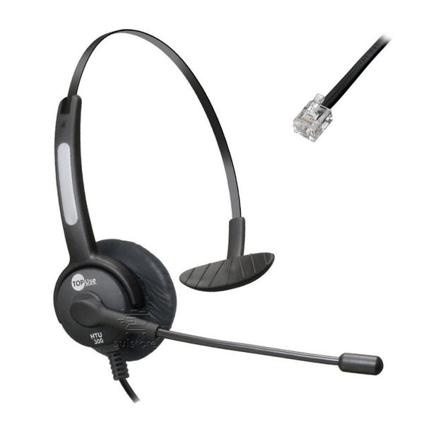 Imagem de Headset MonoAuricular RJ9 Htu-300 TopUse Haste Flexível Para Telefone IP Posição 03