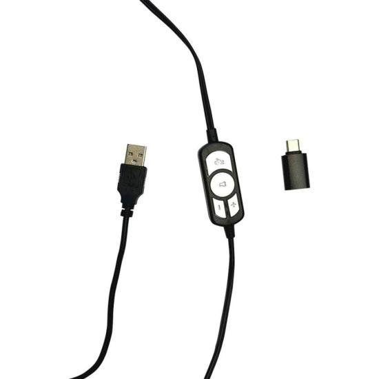 Imagem de Headset Office Bright USB Com Adaptador USB-C F002