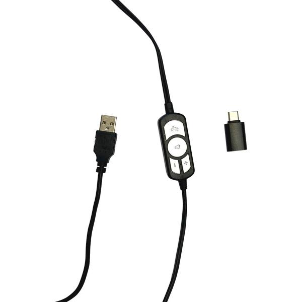 Headset Office BRIGHT USB com Adaptador USB-C Imagem de Headset Office BRIGHT USB com Adaptador USB-C