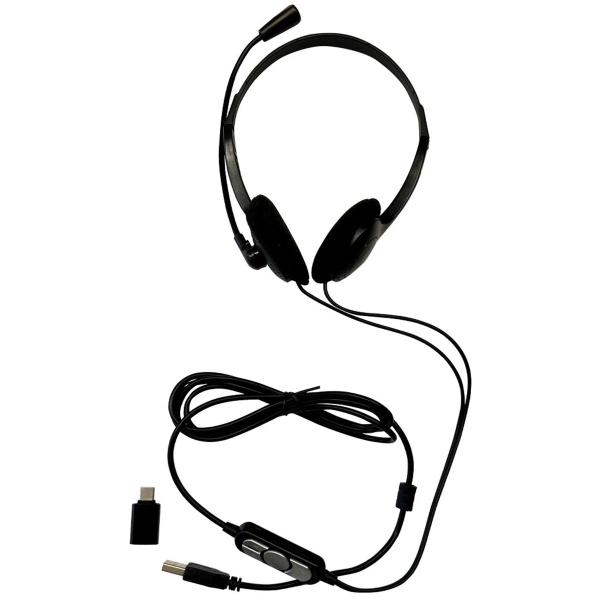 Headset Office BRIGHT USB com Adaptador USB-C Imagem de Headset Office BRIGHT USB com Adaptador USB-C