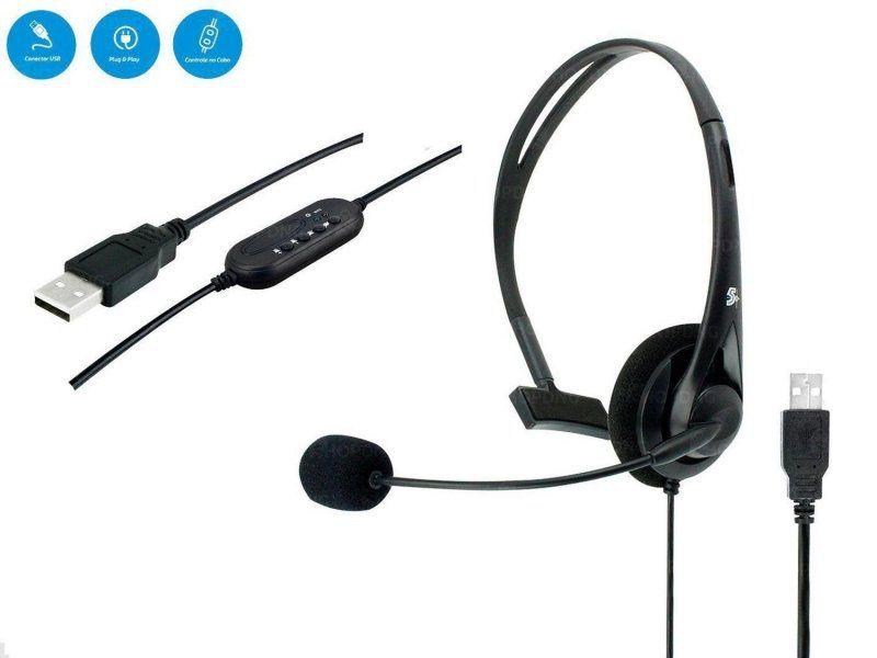 Imagem de Headset Office Para Telefone/Computador Com Conector Usb