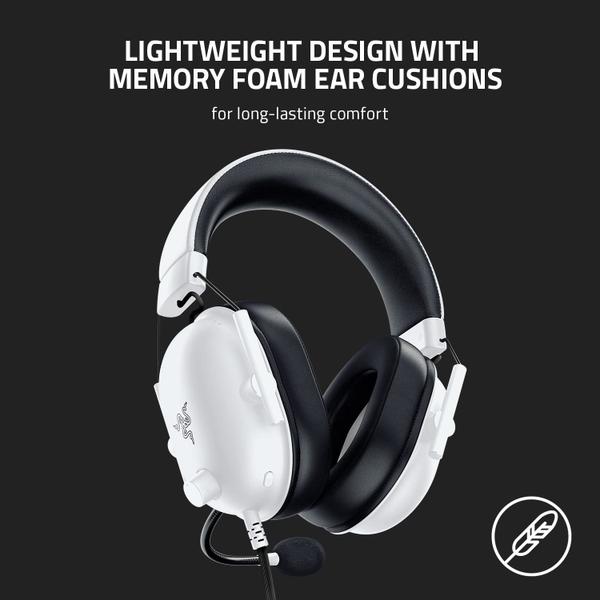 Imagem de Headset para jogos Razer BlackShark V2 X: som surround 7.1 - drivers de 50 mm - almofada de espuma de memória - para PC, Mac, PS4, PS5, switch, Xbox One, Xbox Series XS, celular - conector de áudio de 3,5 mm - branco