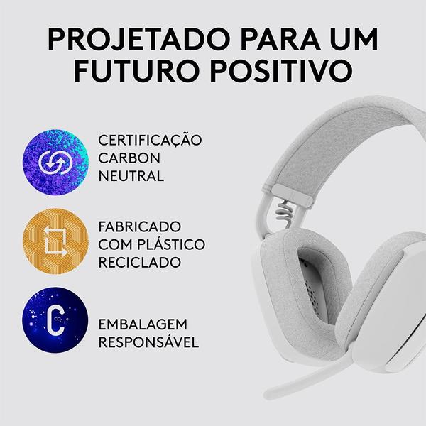 Imagem de Headset sem fio Logitech Zone Vibe 100 Branco 981-001218