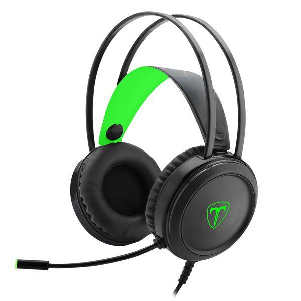 Imagem de Headset T-Dagger Ural Preto/Verde Com Led Verde T-Rgh202