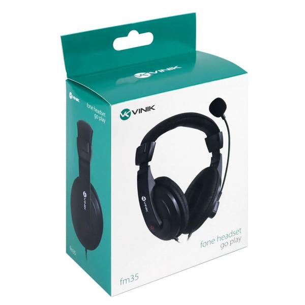 Imagem de Headset Vinik Go Play FM35 com Microfone, P2, Preto - 20202