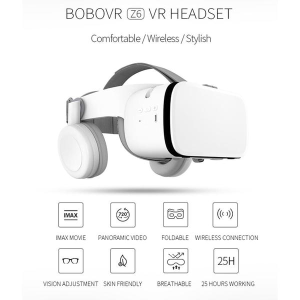 Imagem de Headset VR 3D Bluetooth Z6 com Óculos para Smartphones - Realidade Virtual