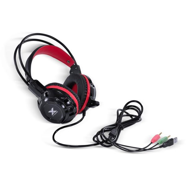 Imagem de Headset VX Gaming Taranis V2 P2 com Microfone - Preto e Vermelho