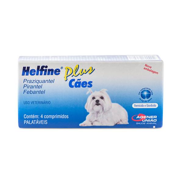 Imagem de Helfine Plus Vermífugo para Cães até 10kg Agener União 04 Comprimidos