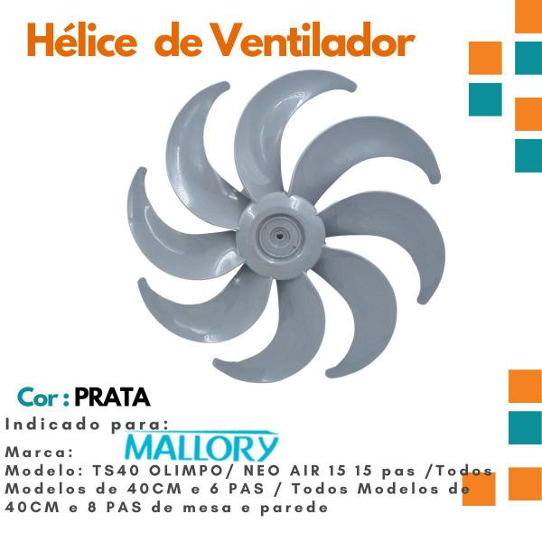 Hélice de Ventilador MALLORY Neo Air 15 Modelos 40 cm 8 pas - MICROMAX Imagem de Hélice de Ventilador MALLORY Neo Air 15 Modelos 40 cm 8 pas