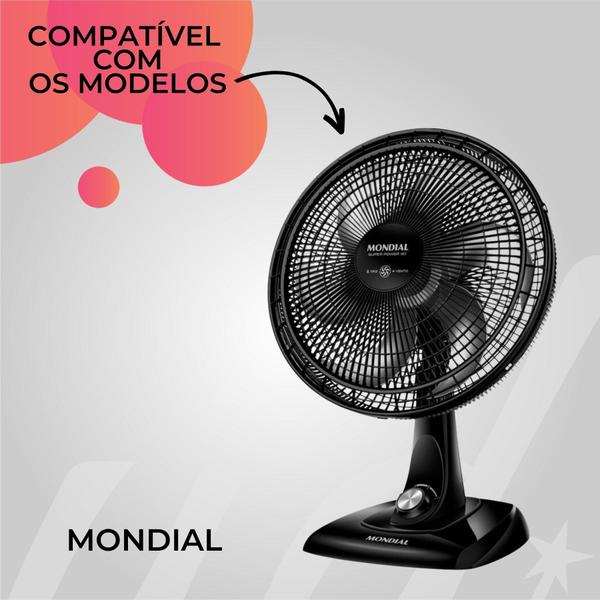 Imagem de Hélice De Ventilador Para Modelo Mondial 6 Pás Preto 40cm Plástico Resistente Ventilação Reforçado