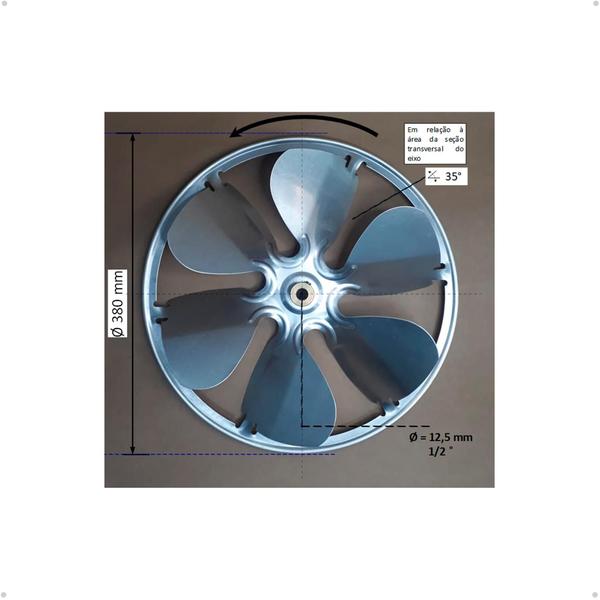 Hélice Metálica Top Line Export 7 a 10.000 BTU/h 38cm - Cibrel Imagem de Hélice Metálica Top Line Export 7 a 10.000 BTU/h 38cm