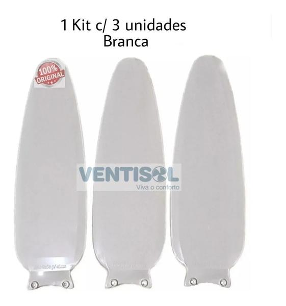 Imagem de Hélice Original Ventilador Ventisol Wind Branca kit 3 pás