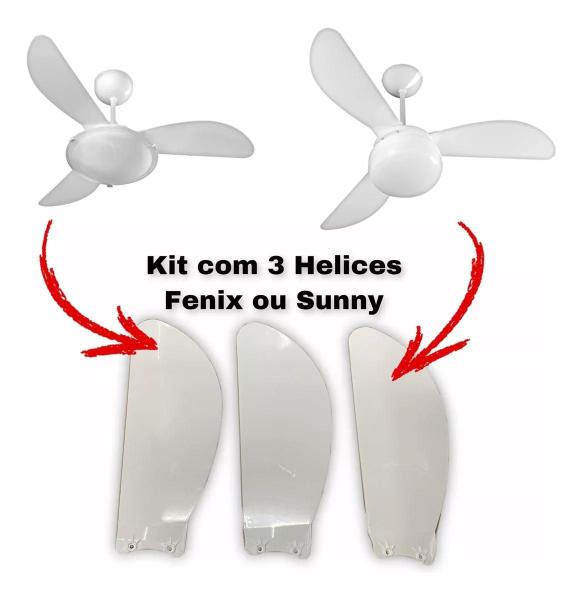 Imagem de Hélice Pá Ventilador Fenix Sunny Ventisol - Kit Com 3