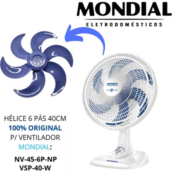 Imagem de Hélice Para Ventiladores Mondial Azul ou Preto 40cm 6 Pás Original   MON-40cm