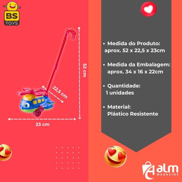 Helicóptero Avião Didático De Empurrar Push Plane Brinquedo - Bs Toys Imagem de Helicóptero Avião Didático De Empurrar Push Plane Brinquedo