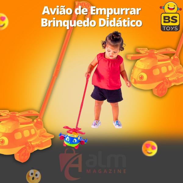 Helicóptero Avião Didático De Empurrar Push Plane Brinquedo - Bs Toys Imagem de Helicóptero Avião Didático De Empurrar Push Plane Brinquedo